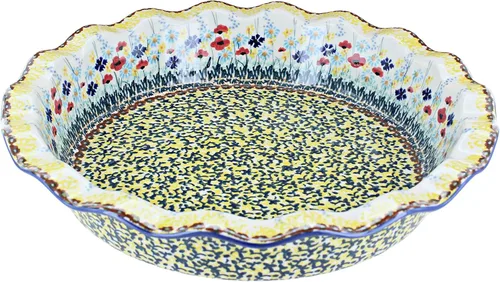 Miniatura 9 de Blue Rose Polish Pottery - Plato para pastel de margaritas azules - 10.5" de diámetro - Plato de cerámica para hornear, para pasteles, quiches