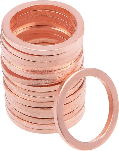 Miniatura 8 de uxcell Anillo de sellado plano de cobre M18 x 0.945 in x 0.059 in para tuerca de tornillo