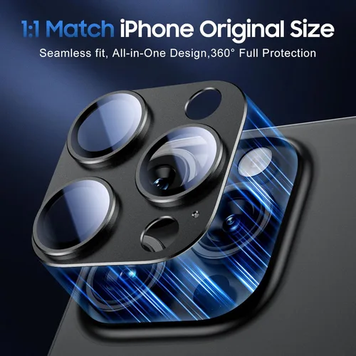 Miniatura 5 de UniqueMe para Paquete de 3 Protectores de Lente de Cámara para iPhone 15 Pro/iPhone 15 Pro Max, [Protección contra Caídas] [Compatible con Fundas]