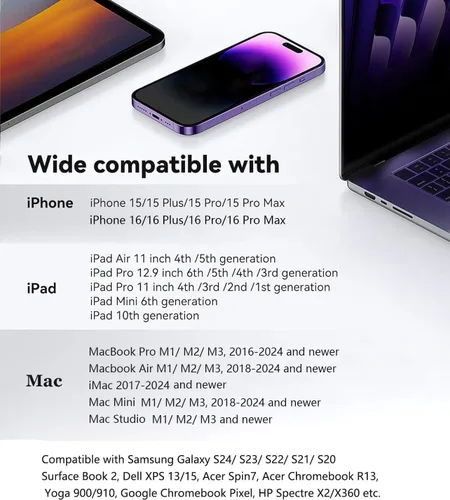 Miniatura 6 de Adaptador de cámara USB-C a USB de Apple, cable USB 3.0 OTG para iPhone/iPad para conectar lector de tarjetas, unidad flash USB, disco U, teclado