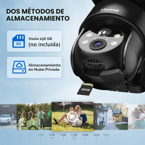 Miniatura 7 de LITYMOL Cámaras de seguridad WiFi 2K 2.4g inalámbricas para exteriores, cámaras solares de vista 360° para seguridad del hogar, visión nocturna a