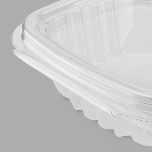 Miniatura 6 de Karat Recipientes Deli Transparentes de Concha de Almeja de PET de 4 onzas - Resistentes a Fugas, Sellado Fácil para Frescura, Ideales