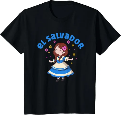 Miniatura 38 de Camiseta de mujer hispana con bandera salvadoreña de El Salvador Orgullosa, Negro