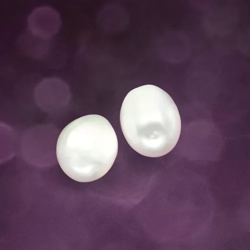 Miniatura 5 de Ross-Simons - Pendientes de perlas cultivadas de 0.630 x 0.512 in en oro amarillo de 14 quilates para mujeres