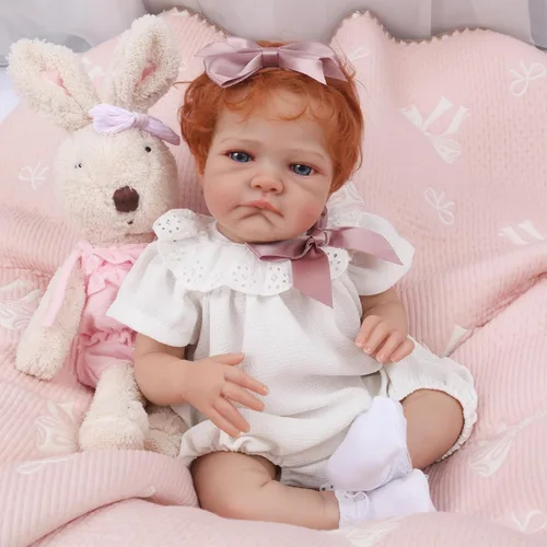 Miniatura 2 de WOOROY - Muñecas Reborn realistas para bebé niña de 20 pulgadas, muñecas recién nacidas con cabello rojo y ojos abiertos, cuerpo de tela