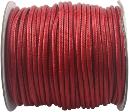 Miniatura 43 de Cordón de poliéster encerado para hacer joyas, cuerda encerada con carrete para hilo de bricolaje (rojo, 0.020 in (150 yardas))