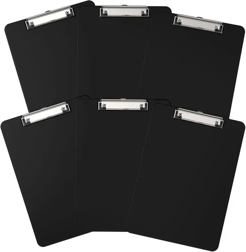 Miniatura 28 de Portapapeles de plástico, tablero de clip negro A4 de 8.5 x 11 pulgadas para aula, estudiantes, niños, mujeres, tamaño 9 x 12.5 pulgadas con clip
