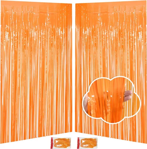 Miniatura 10 de Cortinas de flecos de papel de aluminio de oropel negro de 3.3 x 8.2 pies, telón de fondo de flecos negros para decoración de fiestas