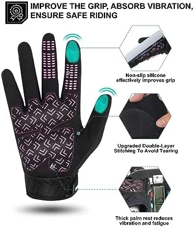 Miniatura 3 de RIGWARL Guantes de motocicleta para hombres y mujeres, pantalla táctil, guantes ligeros antideslizantes para motocross