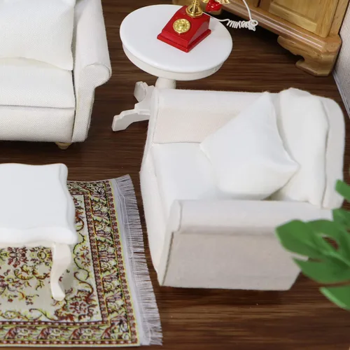Miniatura 3 de Juego de dos sofás individuales y un sofá doble para casa de muñecas