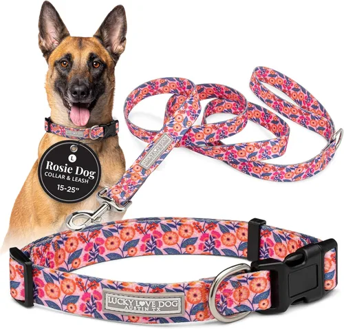 Miniatura 55 de Lucky Love Dog - Collar para perras pequeñas, diseño Blackbird de estampado alegre con flores de primavera y verano, talla XS
