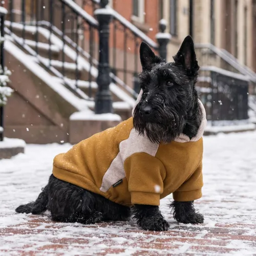 Miniatura 4 de Fitwarm - Sudadera con capucha para perros con bloques de color, ropa de invierno para perros pequeños niño niña, sudadera con capucha ligera