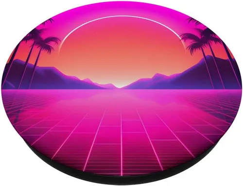 Miniatura 2 de Retrowave 80s Vaporwave Synthwave Sunrise PopSockets Standard PopGrip