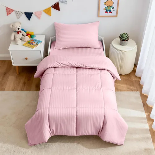 Miniatura 10 de ZPECC Juego de Ropa de Cama para Niños Pequeños - Juego de Ropa de Cama Hipoalergénica para Cuna de Bebé de 4 Piezas para Niños y Niñas, Incluye