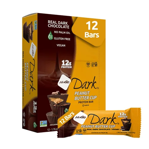 Miniatura 25 de NuGo Dark, caja variada de muestra, barra de proteínas veganas de 0.47-0.31 onzas, sin gluten, 12 CT
