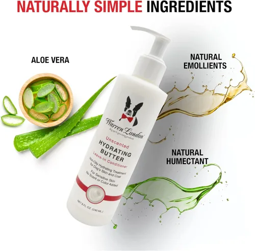 Miniatura 8 de Warren London Acondicionador hidratante de mantequilla sin enjuague para perros Loción para piel y pelaje Acondicionador de aloe para cachorros