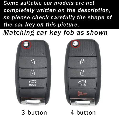 Miniatura 2 de ontto Funda para llavero de 3 botones con llavero compatible con Kia Flip Remote Key Holder para Rio Soul Forte Optima Carens Beige, Beige (3 btn))