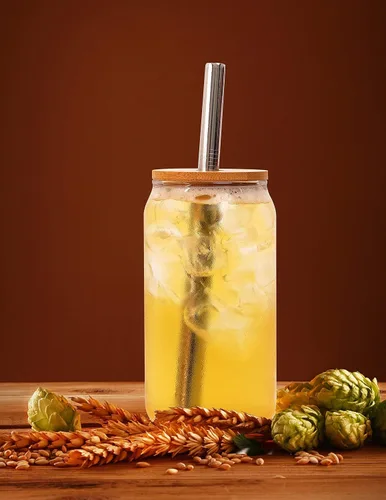 Miniatura 5 de Tapas de tarro Mason con orificio para pajita, tapas de bambú para lata de cerveza de vidrio, CNVOILA ECO tapas de tarro de bambú reutilizables