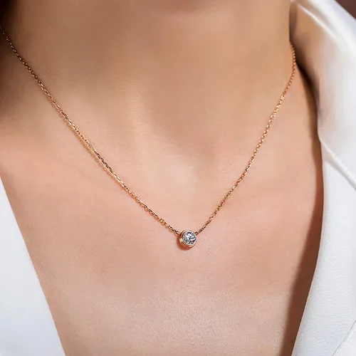 Miniatura 6 de Paquete de 2 collares con dije de corazón de circonita cúbica de titanio para mujeres, adolescentes y niñas, de acero inoxidable, cadena de capa