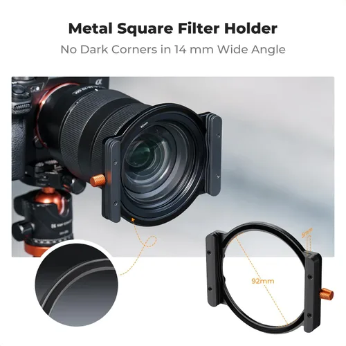 Miniatura 5 de K&F CONCEPT Filtro cuadrado ND1000 de 3.937 in (10 topes) + filtro GND8 suave de 5.906 in (3 topes) + soporte de metal + 8 anillos adaptadores Kit