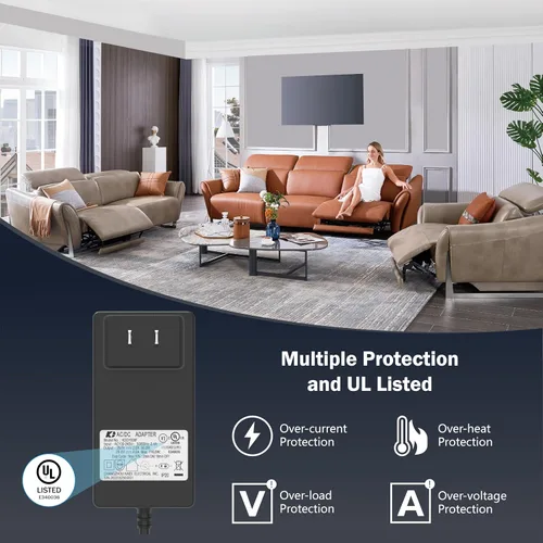 Miniatura 3 de Fuente de alimentación reclinable, modelo KDDY008F Kaidi AC/DC transformador de fuente de alimentación conmutada 29V 2A adaptador para silla