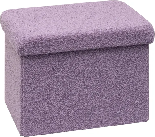 Miniatura 13 de PINPLUS Otomanas otomanas de almacenamiento con forma cuadrada con reposapiés de almacenamiento para sala de estar, asiento otomano Boucle para Negro