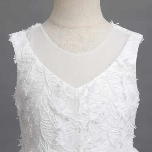 Miniatura 4 de IDOPIP Vestidos blancos de primera comunión para niñas, vestido largo de tul para boda, dama de honor, concurso, cumpleaños, bautizo, fiesta