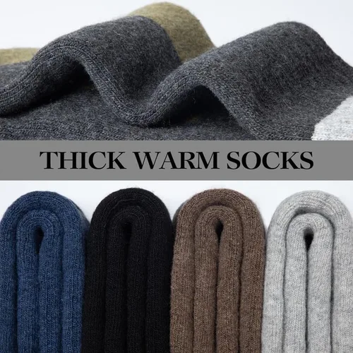 Miniatura 3 de SIMIYA Calcetines de senderismo de lana merino para hombre, 5 pares gruesos, cálidos, térmicos de invierno para clima frío (talla EE. UU. 7-13)