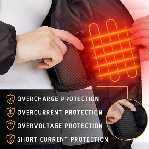 Miniatura 3 de Chaleco calefactable de 7.4 V 7.2 V chaleco calefactado, paquete de baterías, 5 V2 A, recargable, 10000 mAh, batería para chalecos con calefacción