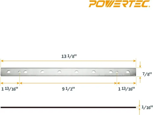 Miniatura 3 de POWERTEC Cuchillas cepilladoras de 13 pulgadas para cepilladora DeWalt DW735, DW735X, repuesto para cuchillos cepilladores DW7352, juego de 9