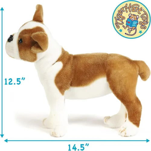 Miniatura 4 de TigerHart Bobby The Boston Terrier Boxer - Peluche de animal de peluche de perro grande de 14.5 pulgadas