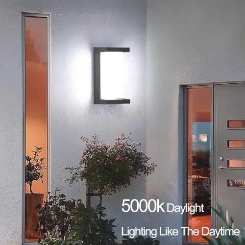 Miniatura 4 de Sytmhoe Aplique de pared para exteriores, 24 W, 5000 K, luz diurna, luz exterior de aluminio blanco, montaje en pared Ip65 impermeable, luz LED