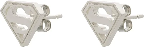 Miniatura 2 de DC Comics Joyas con licencia oficial para mujer, aretes de plata de ley con logotipo de Superman, Plata de ley