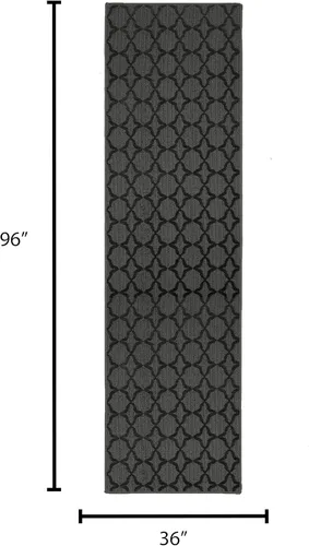Miniatura 151 de Garland Rug Sparta - Alfombra antideslizante de polipropileno de 2 pies x 12 pies, color negro, ideal para salas de estar y pasillos, elegante