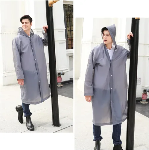 Miniatura 7 de Ponchos de lluvia para adultos, mujeres y hombres (paquete de 2 a 5), impermeables reutilizables de EVA con capucha, equipo de lluvia portátil