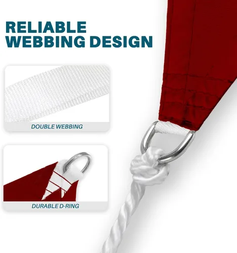 Miniatura 4 de COARBOR Toldo rectangular impermeable, perfecto para patio, exterior, jardín, personalizado, rojo, 16 x 16 pies