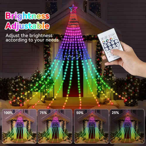 Miniatura 6 de Cadena de Luces de Navidad que Cambian de Color, 335 LED RGB con Control Remoto y Temporizador, Luces de Árbol de Navidad Impermeables