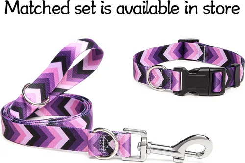 Miniatura 7 de Collar ajustable para perro con patrones, ultra cómodo, de nailon suave, transpirable, para perros pequeños, medianos y grandes (S, flecha)