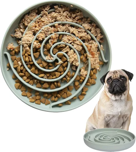 Bifeaw Cuencos de Alimentación Lenta para Perros, Tazón de Rompecabezas para Cachorros de Silicona Apto para Lavavajillas y Microondas con Diseño