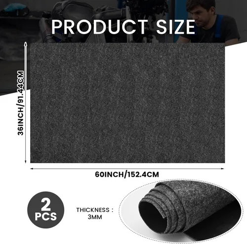 Miniatura 2 de 2 piezas alfombrillas de 36 x 60 pulgadas para derrames de aceite para entrada de garaje debajo del automóvil, almohadilla absorbente de aceite