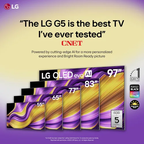 Miniatura 2 de LG OLED evo serie G5 televisor inteligente 4K de 55 pulgadas con AI, Dolby Atmos, Dolby Vision, HDR10, Super Upscaling 4K, Modo Cineasta, Wow