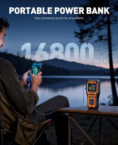 Miniatura 5 de Arrancador de batería de automóvil con escáner OBD2 5000A, arrancador de batería de automóvil portátil (toda gasolina/10L diésel), caja de arranque