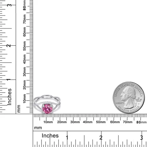 Miniatura 98 de Gem Stone King 7MM Round Gemstone Birthstone Solitaire Ring for Women Twisted Rope Band in 925 Sterling Silver Available in Sizes 5, 6, 7, 8, 9