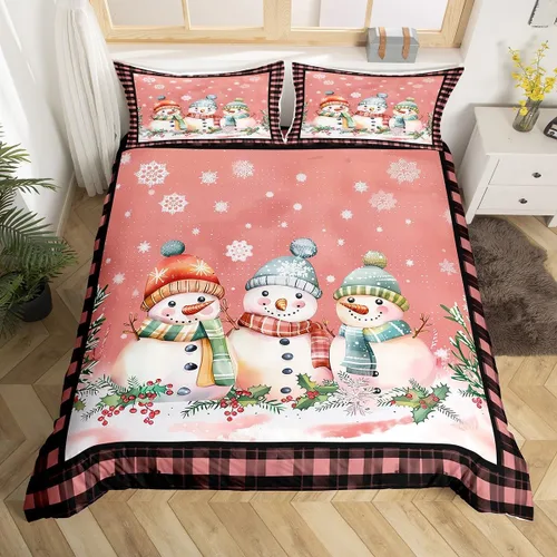 Miniatura 10 de Manfei Juego de funda de edredón de gnomos lindos tamaño matrimonial, funda de edredón con 2 fundas de almohada, juego de ropa de cama temática