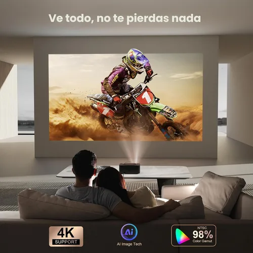 Miniatura 4 de [Aplicaciones con licencia oficial] Proyector para exteriores 4K con Wifi6 y Bluetooth, sistema operativo Smart TV y audio DoIby, proyector portátil