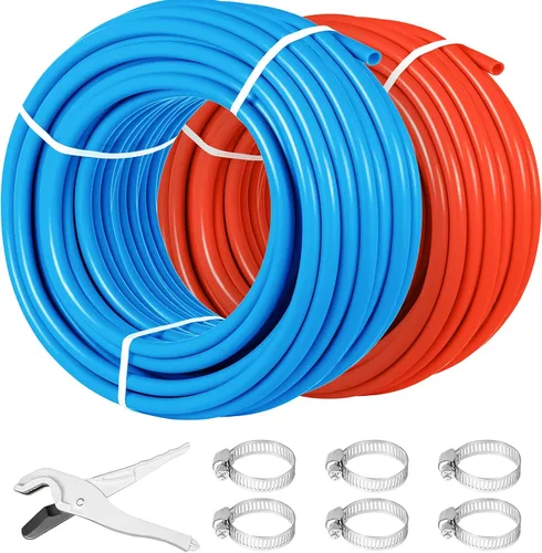 Miniatura 10 de Happybuy Tubería PEX de 1000 pies Tubo PEX de 1/2" Tubería PEX Barrera de Oxígeno Piso Radiante Tubo PEX Radiante Calefacción de Piso Fontanería