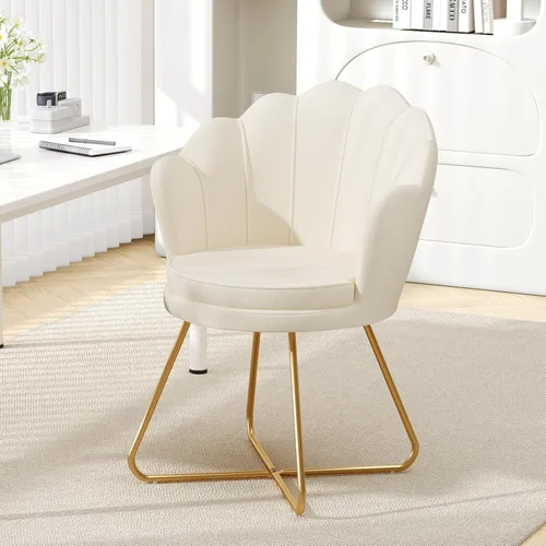 Miniatura 9 de Furniliving Sillas de tocador de terciopelo, sillas decorativas tapizadas para sala de estar, silla de maquillaje para dormitorio, oficina en casa