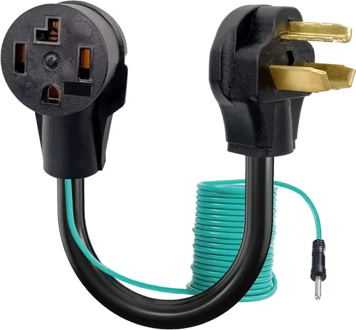 Miniatura 8 de Adaptador de secadora de 3 clavijas a 4 clavijas de 1.5 pies, adaptador de secadora de 4 clavijas a 3 clavijas, NEMA 14-30P macho a 10-30R hembra