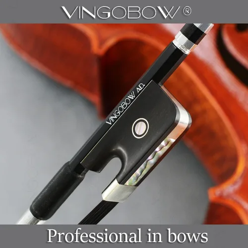 Miniatura 7 de Arco de violonchelo de fibra de carbono 4/4 tamaño VINGOBOW 100CB completo 4 4 4 para jugador profesional ojos parisinos rana de ébano sin blanquear