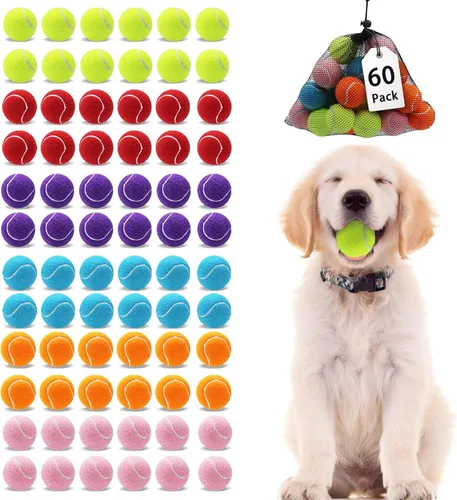 Miniatura 12 de Magicorange Paquete de 6 pelotas de tenis pequeñas, pelotas de tenis de 2 pulgadas para perros, pelota colorida y fácil de atrapar para mascotas